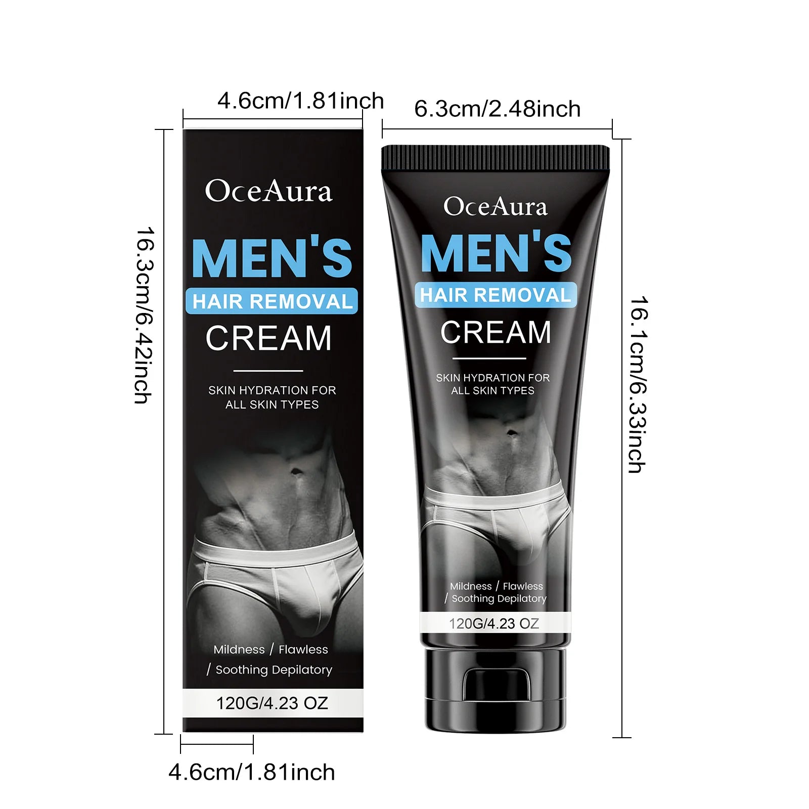 Hair Removal Cream for Men Painless Gentle Depilatory Cream Effective Body Hair Remover for Chest Arms Legs Smoothing Skin Qme
