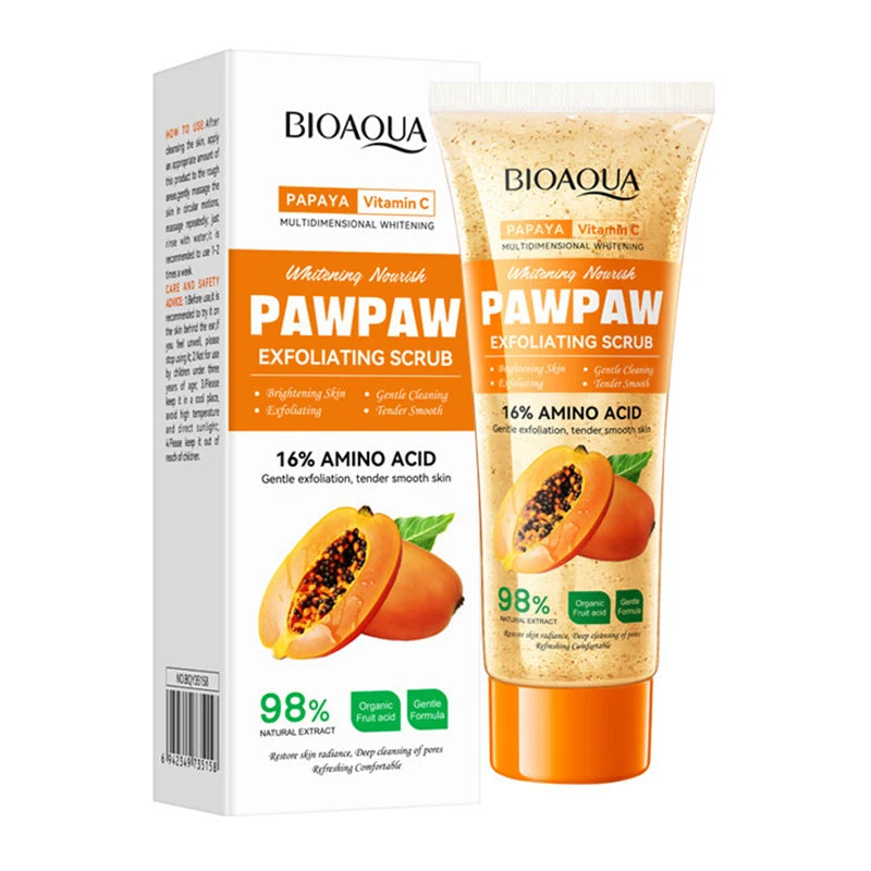 Papaya Vitamin C Exfoliating Scrub Cream Hypoallergenic Moisturizing Qme 1pc