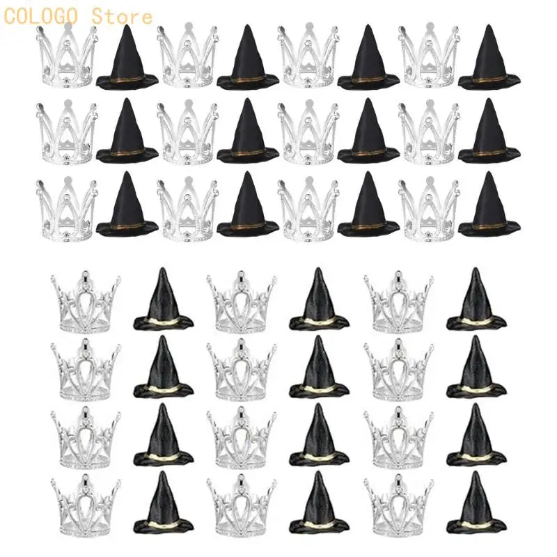 Halloween Birthday Cake Decorations Witch Hat Crowns Plastic Party Qme