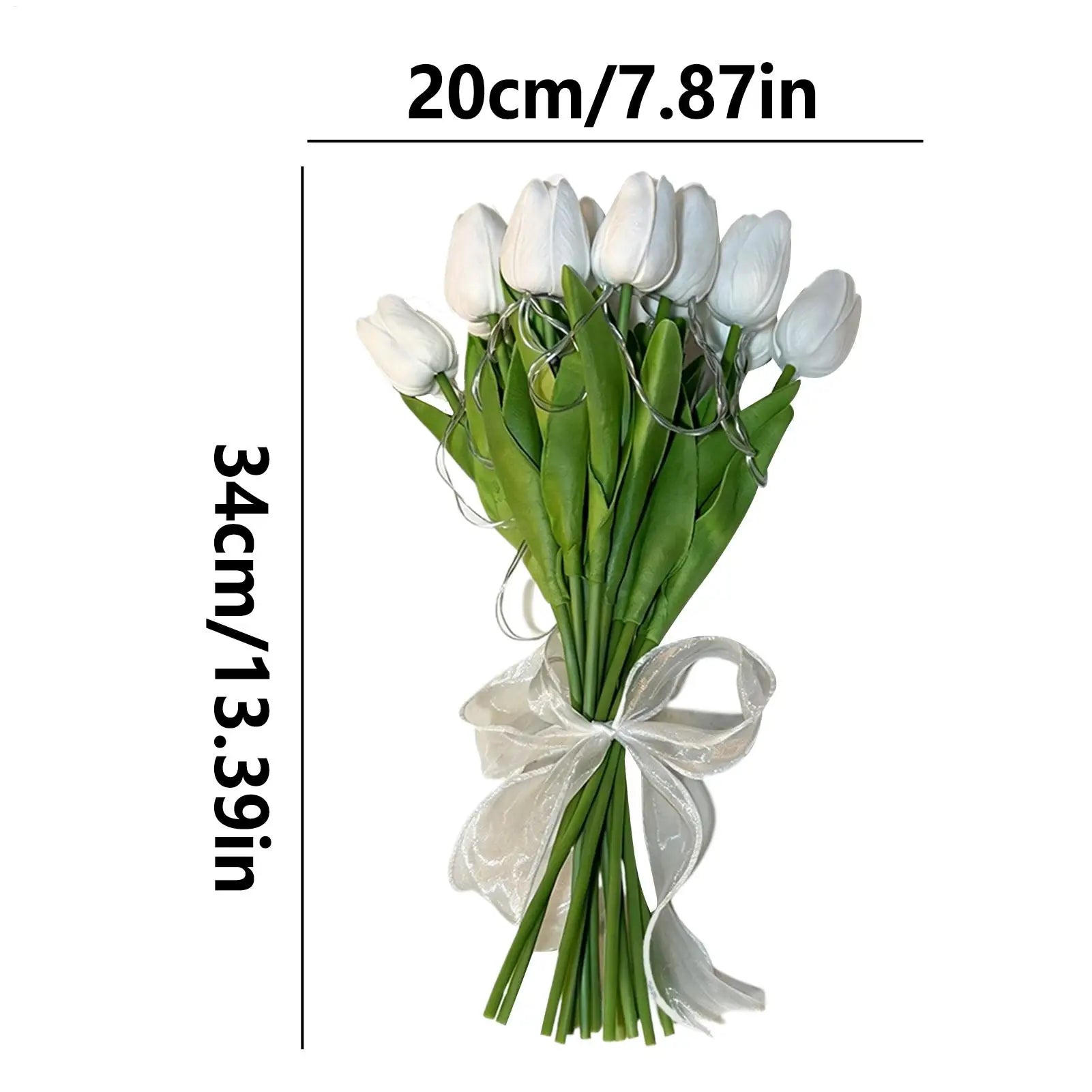Light Up Faux Flowers Table Centerpiece Floral Lamps 15-pieces LED Qme