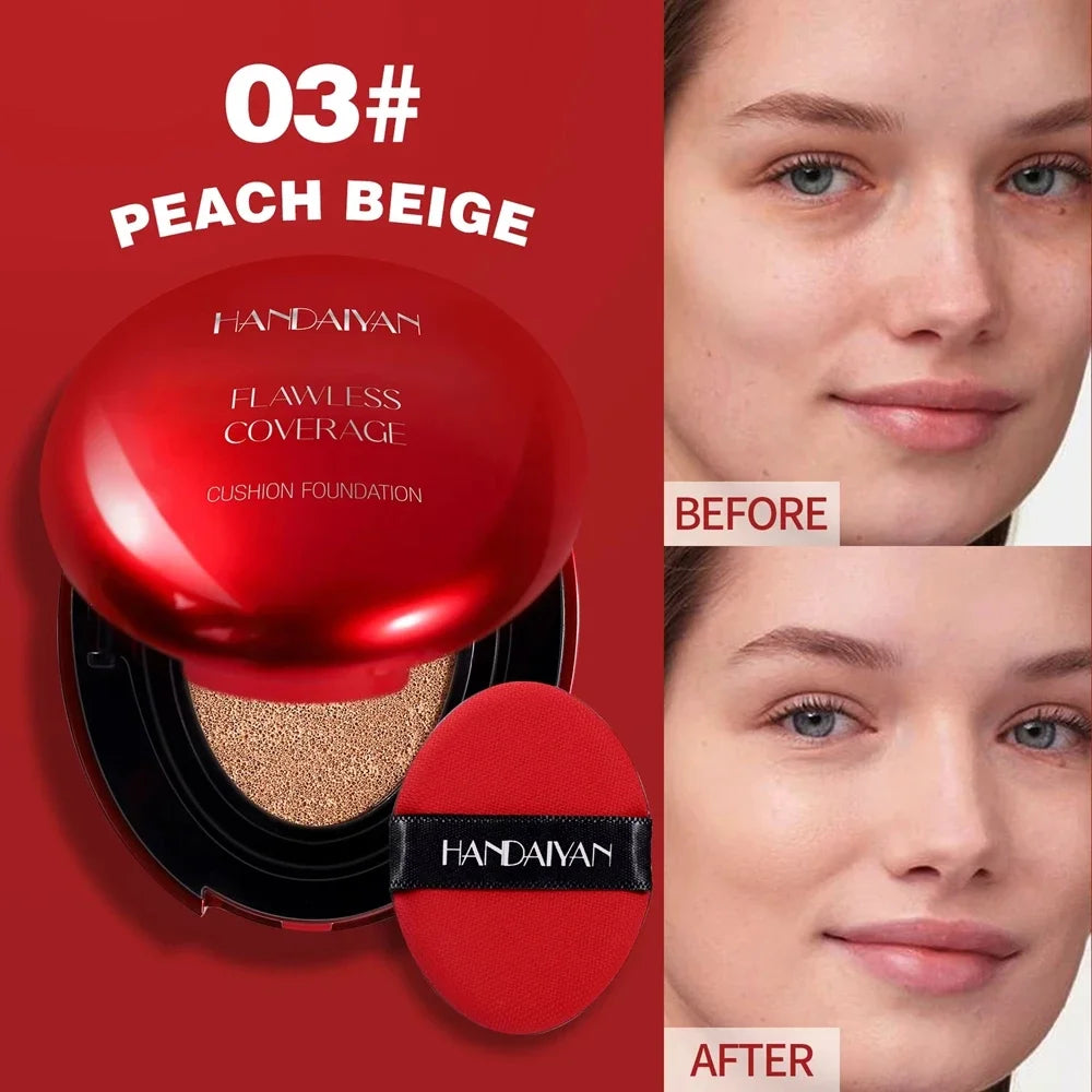  Air Cushion Foundation Light Natural Concealer Red Shell Foundation Natural Brighten Skin Color Long Lasting Makeup Foundation Qme
