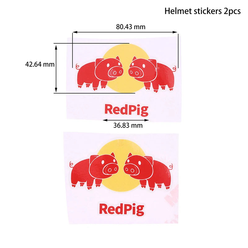 Bike Head Tube Funny Stickers Red Pig Decorative Decals Handlebar Qme E