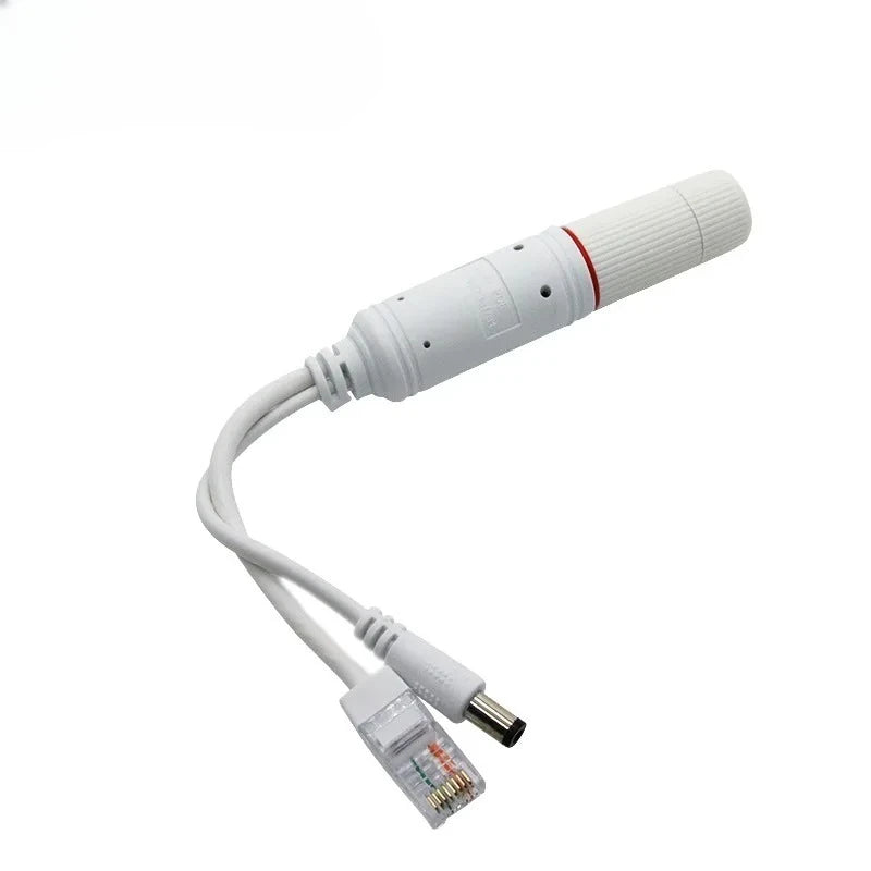 2PCS Outdoor Waterproof Splitter 48V to 12V Standard POE Switch Splitter Weatherproof Qme White