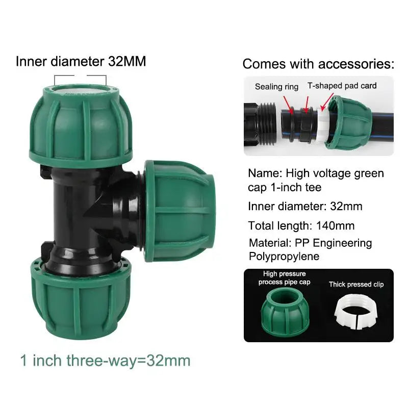 PE Pipe Fittings Quick Connectors Tap Water Pipes Heatless Joints Valves Direct Elbows Tees For Plumbing Irrigation DIY Repair Qme A9