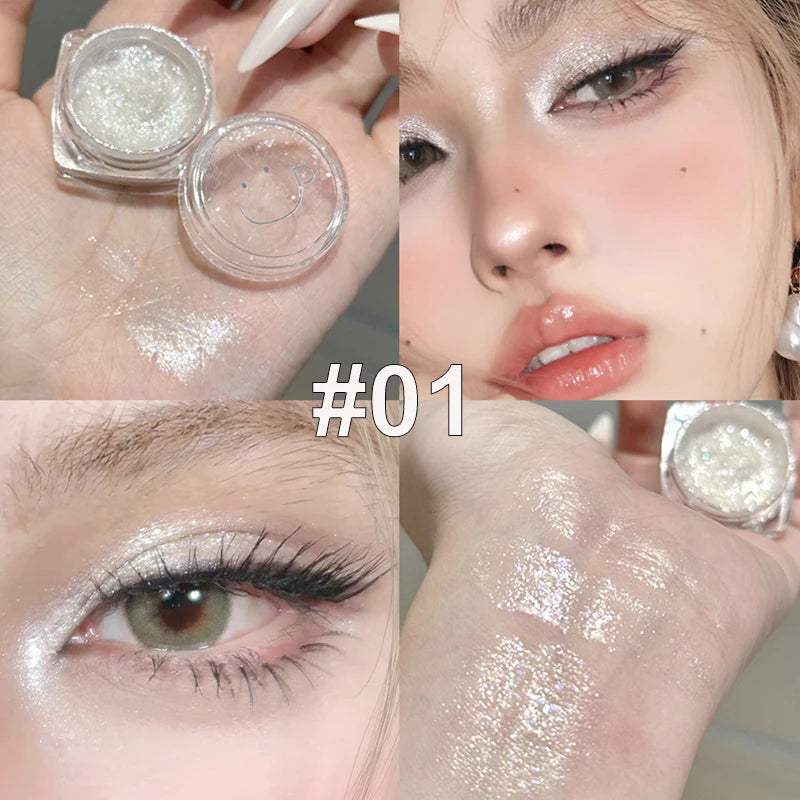 Metallic Shimmer Eyeshadow Gel Matte Highlighting Palette Light Qme 01