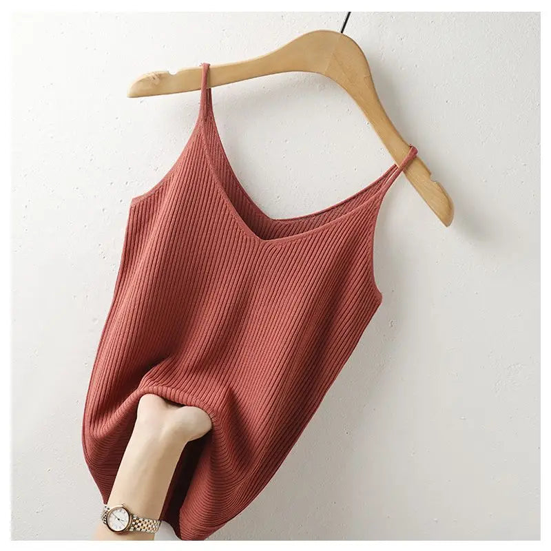 Large Suspender Vest Inner Bottom V-neck Ice Silk Sexy Short Thread Qme ZH XL