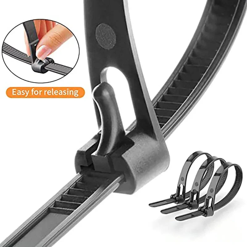 Reusable and detachable zip ties - heavy-duty and durable Qme