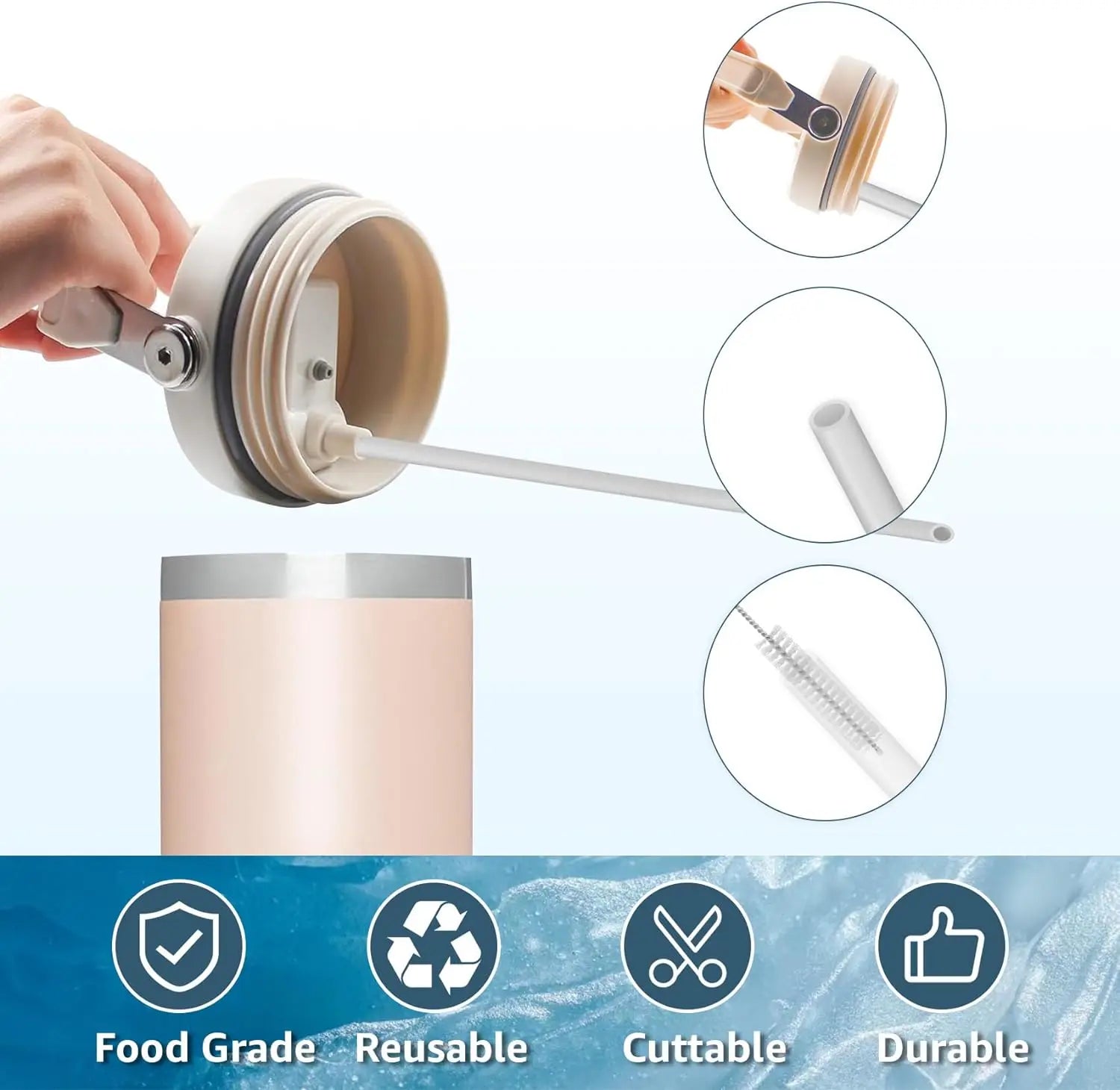 Reusable Straws Plastic Cleaning Brushcompatible Stanley Iceflow Qme