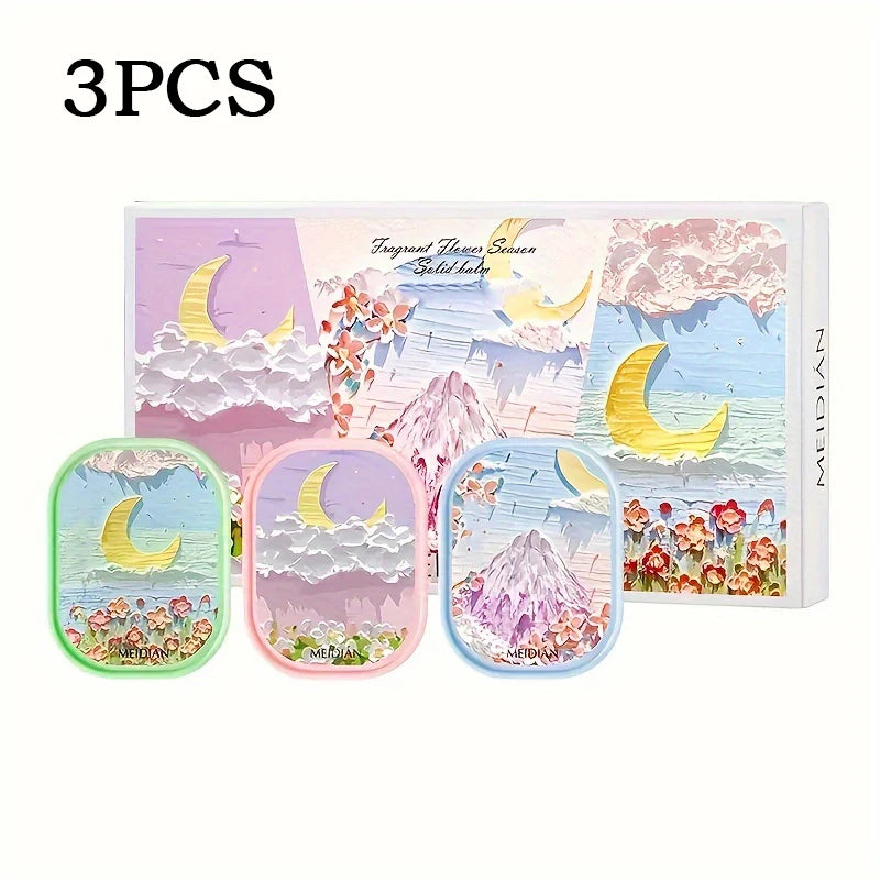 Solid Floral Fragrance Cream Long-lasting Portable Multiple Types Qme 3pcs