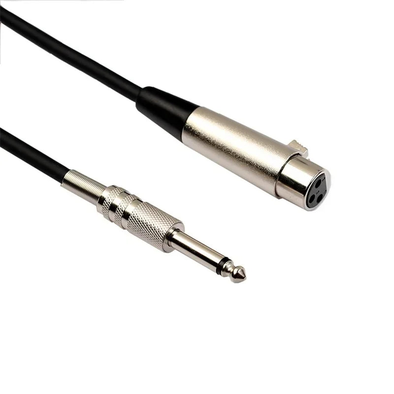 Microphone Cable XLR To Jack Mic Lead Aux Cable TRS 6.35 Mm/6.5 Mm Male To XLR Female Mic Cord for Guitar Mixer Stereo Amplifier Qme black 10M