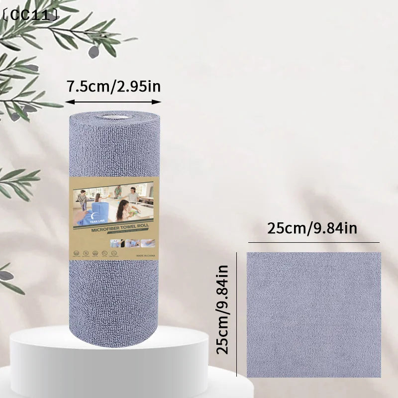 Tear-off Cleaning Cloth Roll Durable Reusable Dish Towel Kitchen Qme