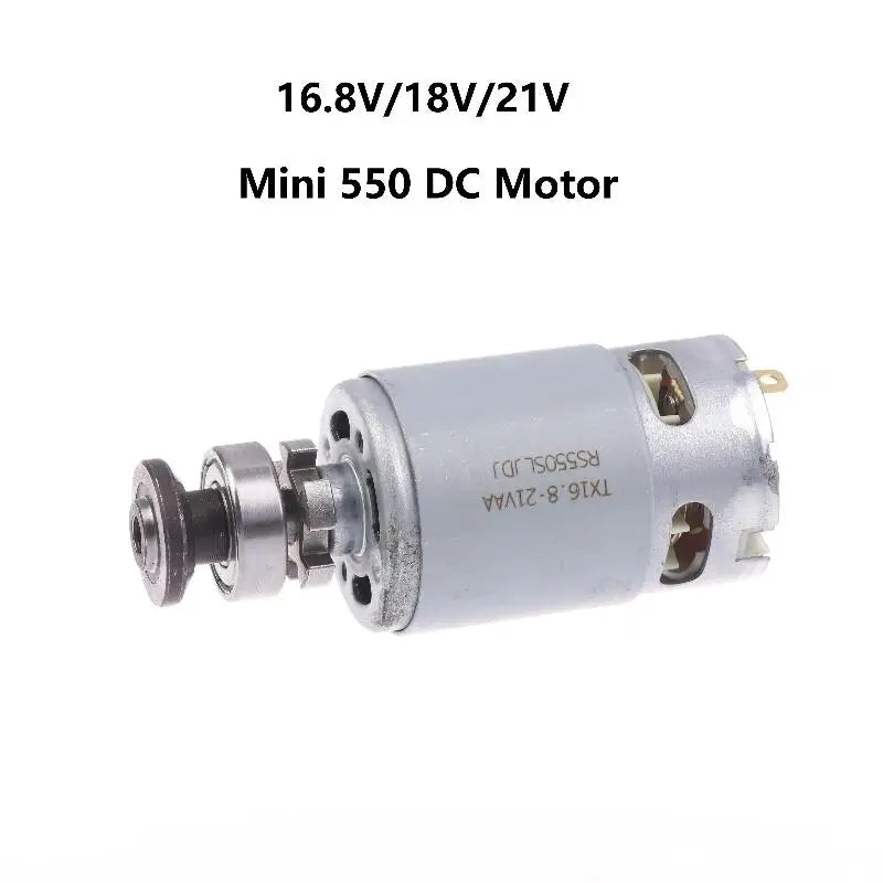 1Pc Mini 550 DC ELectric Motor 16.8V/18V/21V Universal Angle Grinder Micro Motor Screwdriver Drill Motor. Qme