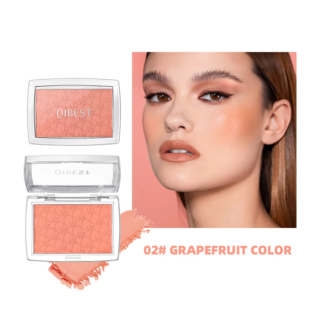 Embossed Powder Blush Peach Pink Coral Tint Makeup 3D Relief Blush Palette Brown Cheek Contour Rouge Cosmetics Face Brightens Qme 02