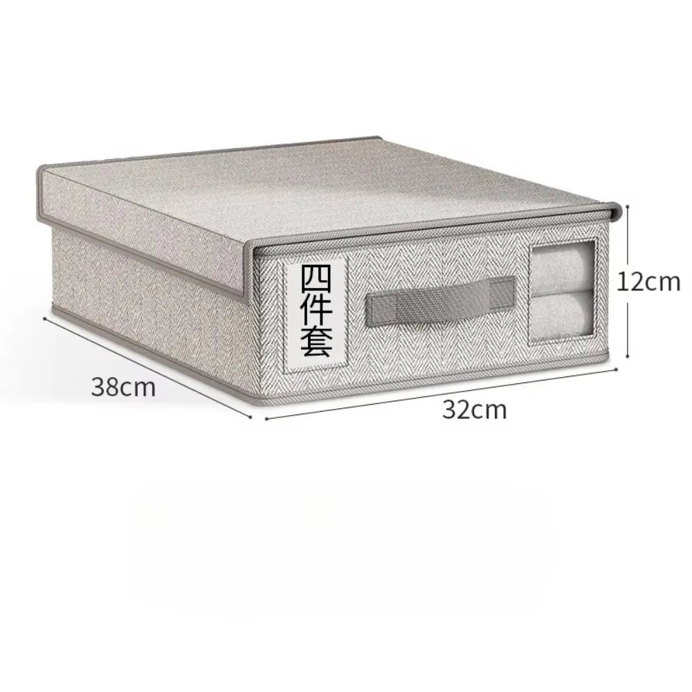 Creative Bed Sheet Storage Box Clothing Fabric 4-piece Organizer Qme C