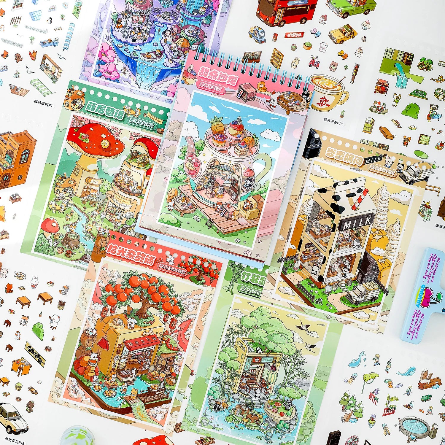 47 Pcs The Sims 4.0 Miniature Scene Stickers DIY Journal Handbook Decor Sticker Book Student Back To School Creative Stationery Qme