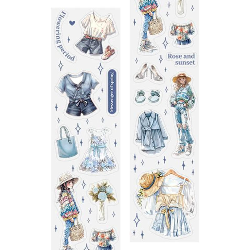 1 Roll Daily Collage Outfit Theme Die-Cut Washi Tape, Suitable for Scrapbooking DIY Scrapbook Collage Supplies, Phone Case Qme 5