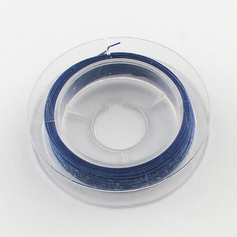 PandaHall 10 Rolls Nylon Coated Stainless Steel Tiger Tail Wire 0.38mm & 0.45mm, Rustproof for Beading Jewelry Making Supplies Qme Medium Blue 0.45mm
