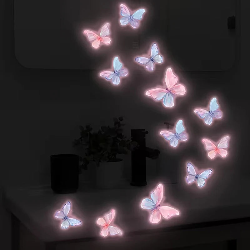 Living Room Bedroom Removable PVC Decals Home Decor Glow-in-the-dark Qme