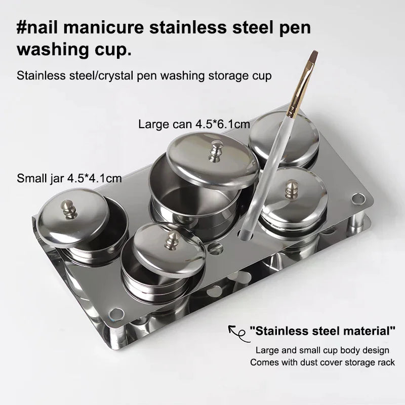 3 Stainless Dappen Dish Cups Salon Manicure Acrylic Powder Liquid Qme