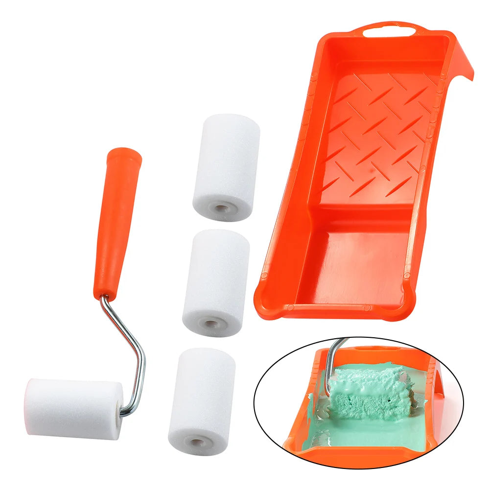 2Inch Small Paint Roller Kit High-Density Foam Paint Roller Paint Tray Liner For Wall Painting Tools Easy To Replace Qme Default Title
