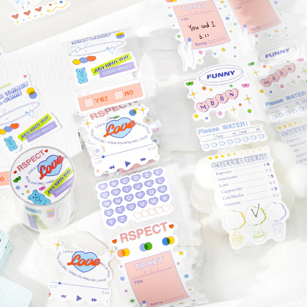 200cm/Roll Cartoon Cute Style Cloud Series Making Tapes School Stickers DIY Scrapbook Sticker Decor Planner Korean Stationery Qme