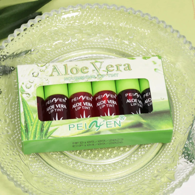 6-pack Aloe Vera Tinted Lip Oil Hydrating Moisturizing Small Glaze Qme
