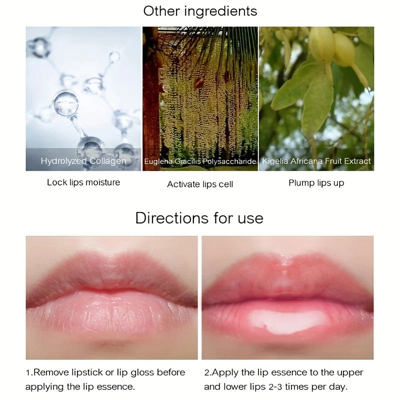 Extreme Volume Lasting Moisturizing Lip Plumping Gloss - Nutritious Mineral Oil Formula Lip Enhancer Liquid Makeup Fuller Lips Qme