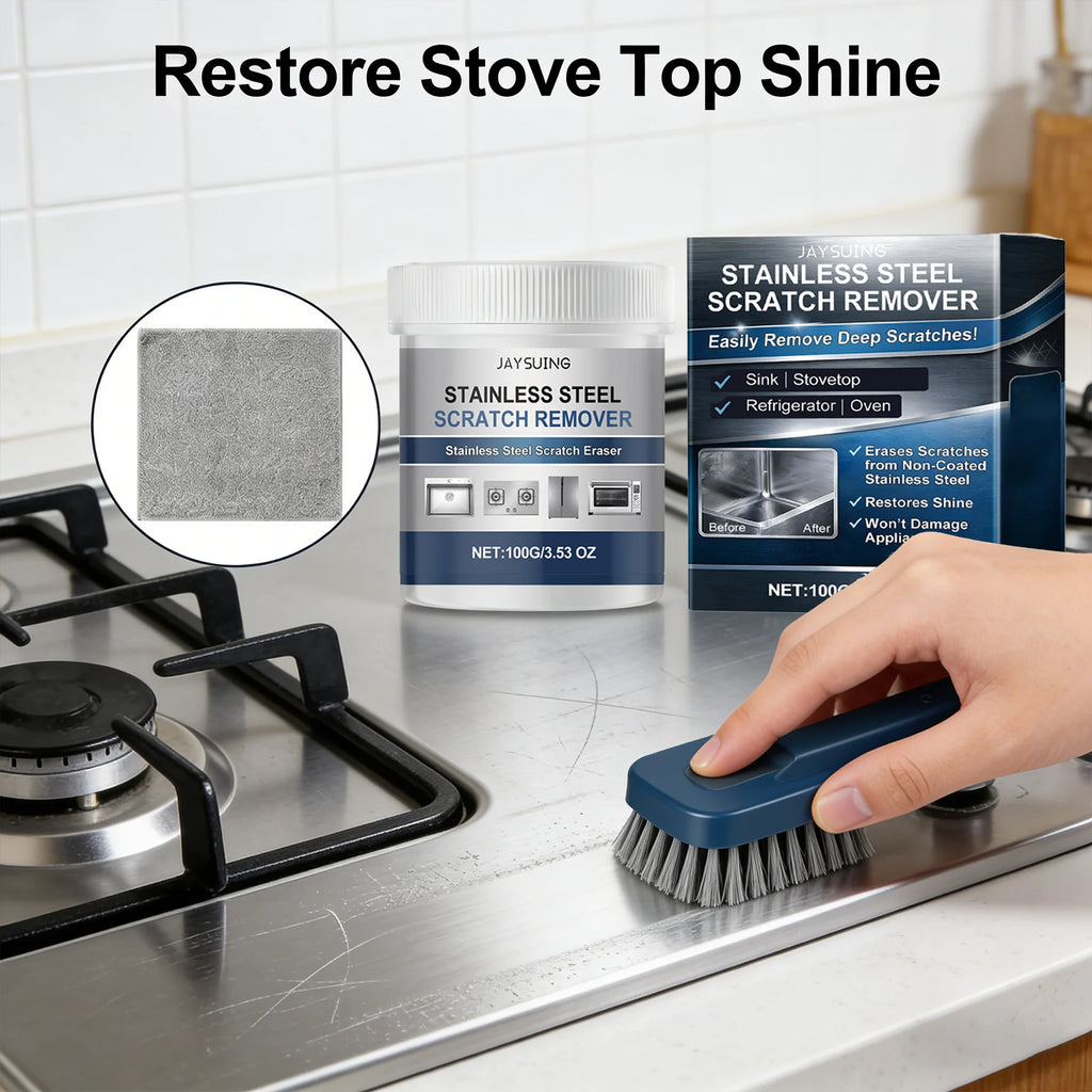 Jaysuing Stainless Steel Scratch Repair Cream Remove Scratch Restore Shine Appliances Renovation Stainless Steel Polishing Agent Qme