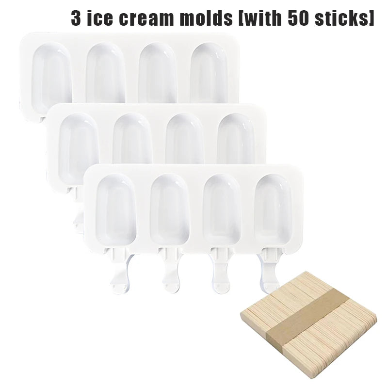 1 2 Ice Cream Popsicles Mould Food Grade Silicone Heart Fruit Qme A3