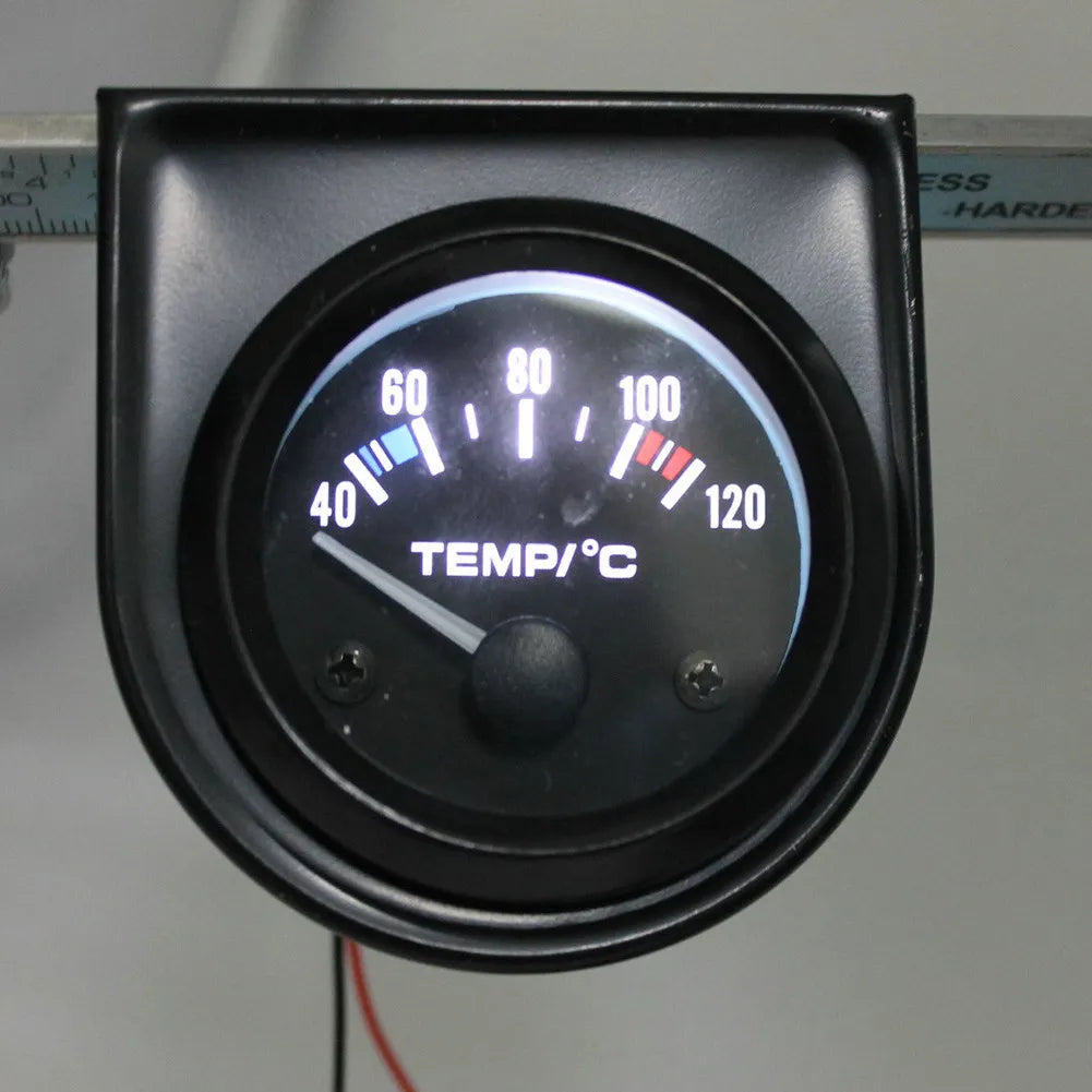 52mm Car Water Temperature Gauge 40-120 Celsius Water Tank Level Indicator LED White Light Car Temp Meter with Water Temp Sensor Qme