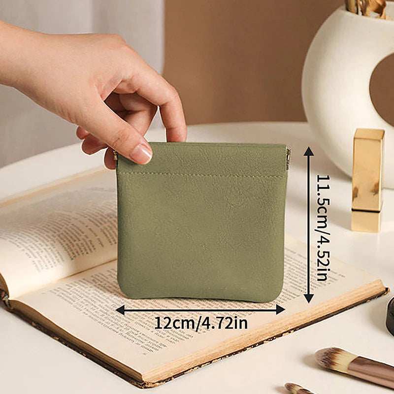 Jewelry Earphone Storage Pouch Pocket Cosmetic Bag Lipstick Leather Qme