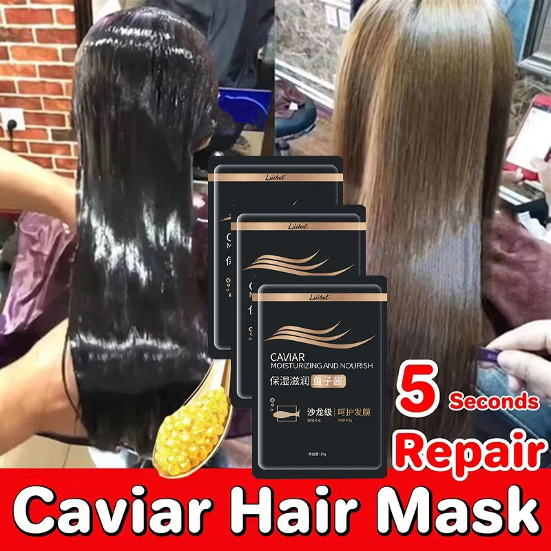 Caviar Hair Mask 5 Seconds Repair Damage Frizzy Smooth Hair Organic Keratin Straightening Restore Soft Nourish Magical Hair Care Qme