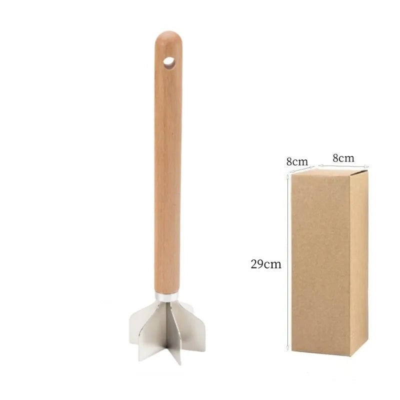 6-Blade Stainless Steel Meat Chopper Potato Masher Kitchen Tool Qme Beige