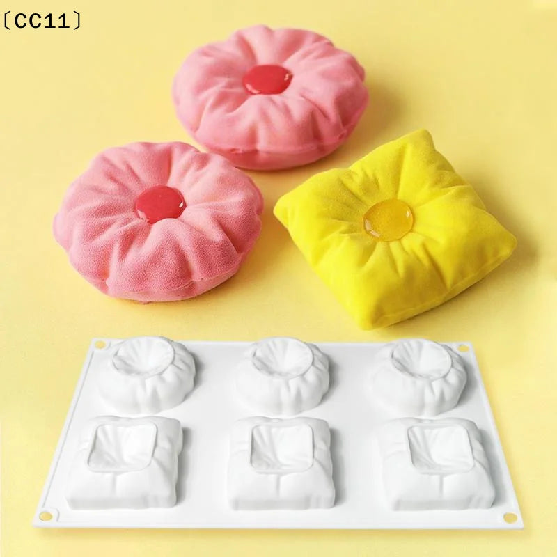 Pillow Design Mousse Cake Mold Knitting Wool Ball Shape Silicone Qme