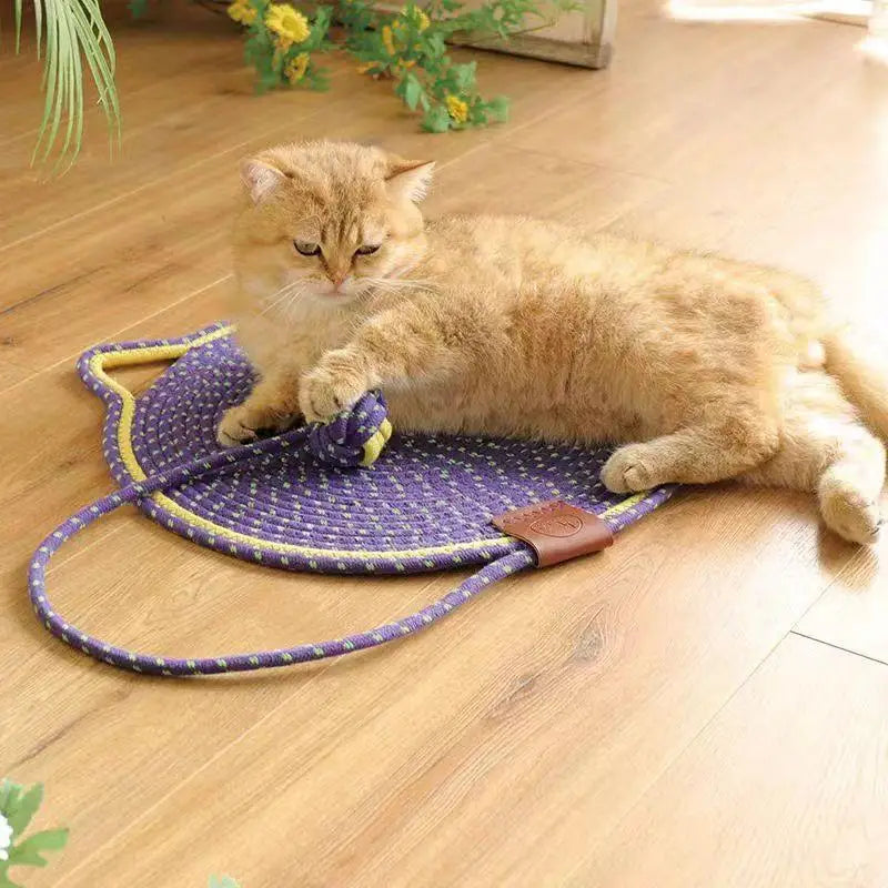 Cat Scratching Board Pet Supplies Indoor Round Shape Scratcher Mat Qme