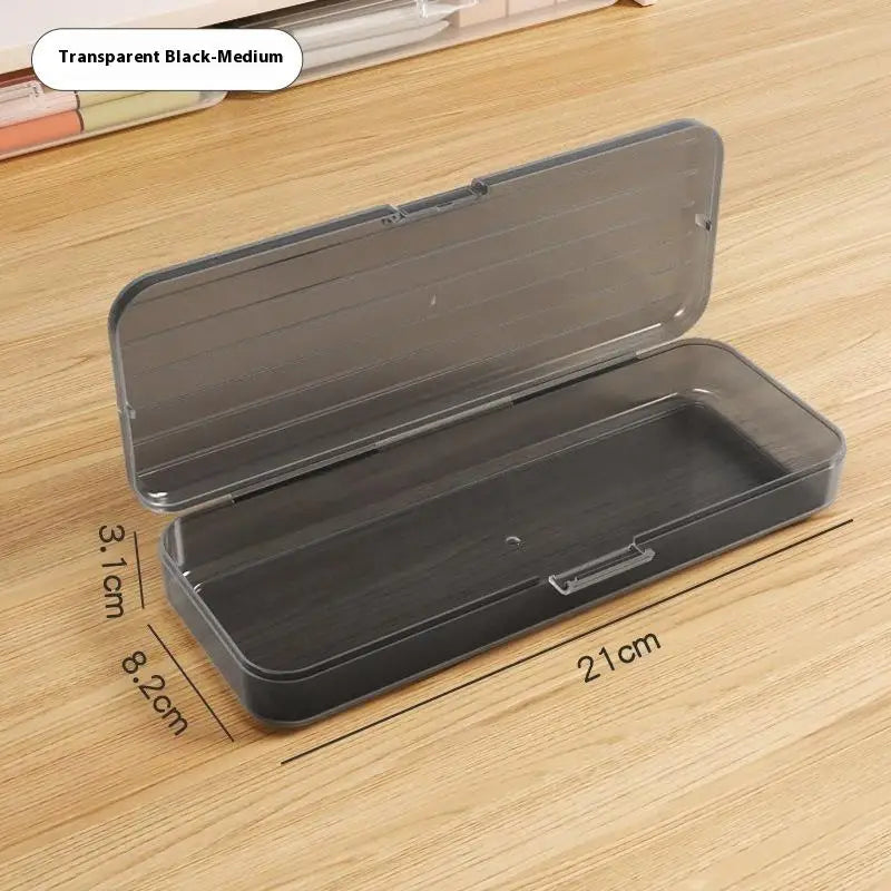 Student Simple Stationery Box Pencil Case Water Pen Transparent Holder Qme B