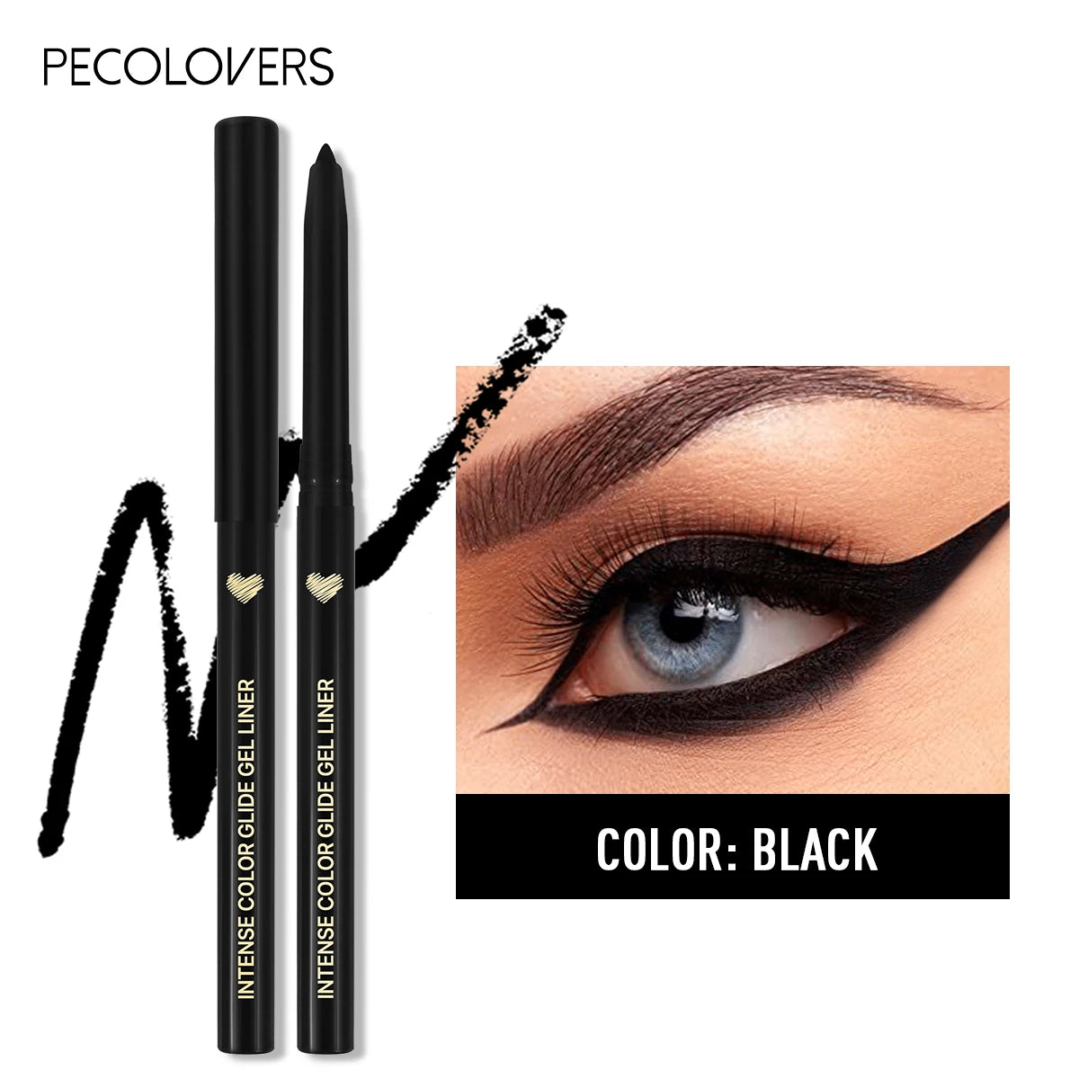 1 Pc Balck Eye Pencil, Natural Enlarge Your Eyes, Long-lasting, Create Perfect Eyeliner, for All Skin Types, Easy To Use Qme 01