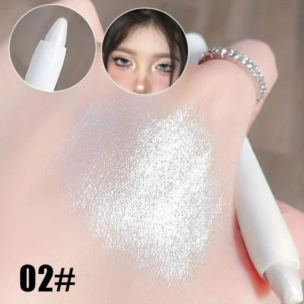 Shimmering Highlight Stick Glitter White Eyeshadow Pencil Bright Eyes Qme Shimmer White