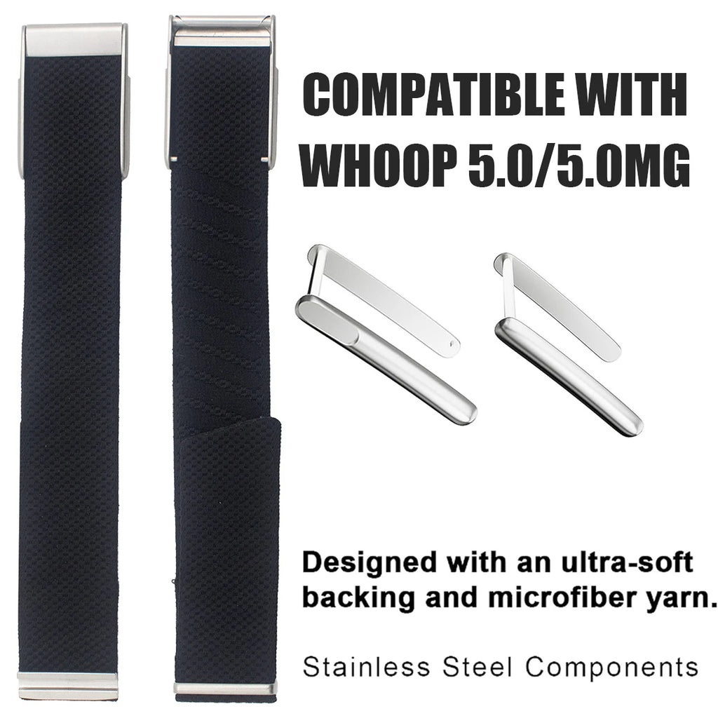 New Nylon band for Whoop 5.0 Strap for WHOOP 5.0MG Woven Elastic Sports Strap with Gold/Silver/Rose Gold metal frame Qme