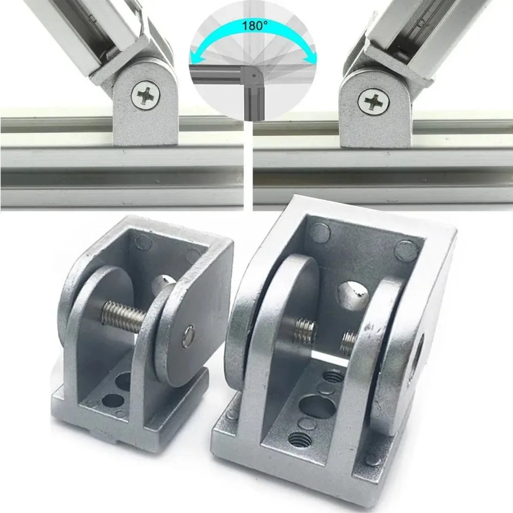 2020 Series Aluminum Profile Die-casting Zinc Alloy Flexible Pivot Joint 2020/3030/4040 Series Aluminum Profile Zinc Alloy Hinge Qme