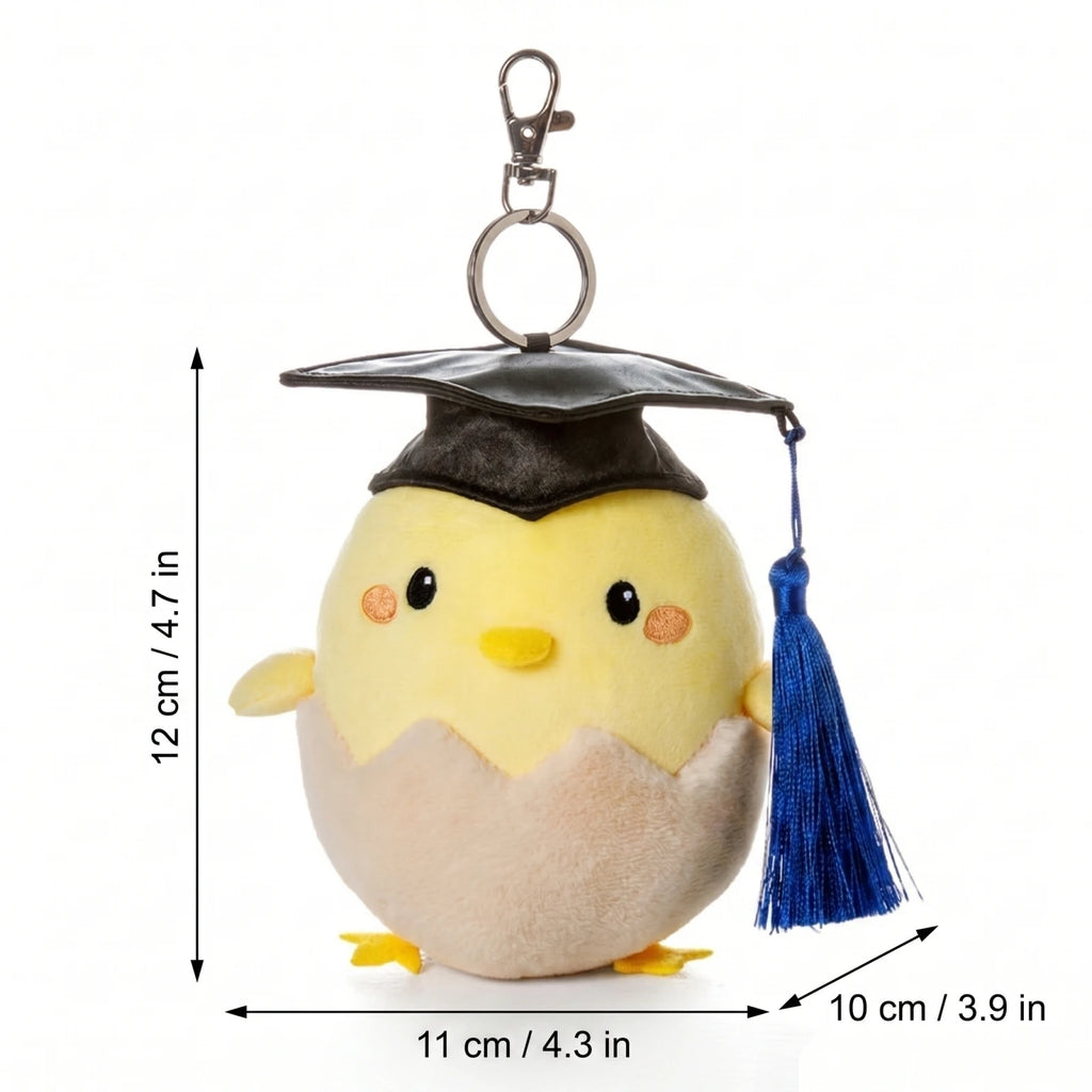 Graduation Simuated Egg Plush Toy Graduation Theme Keychain Bag Charm Accessory Graduation Evening Decor Souvenirs Gifts Qme