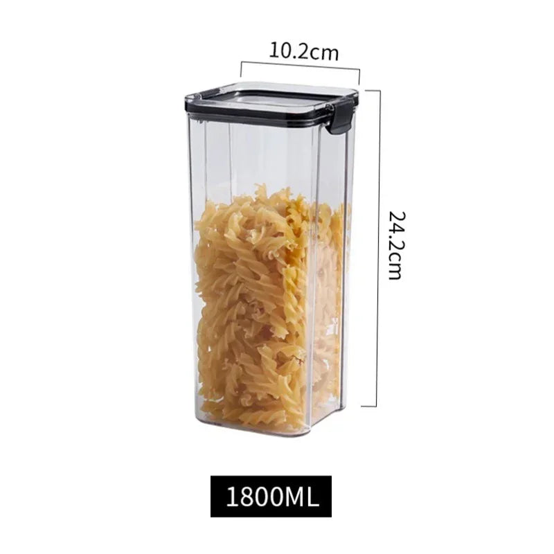 Moisture Proof Sealed Storage Jars Transparent Plastic Airtight Qme 1800ml