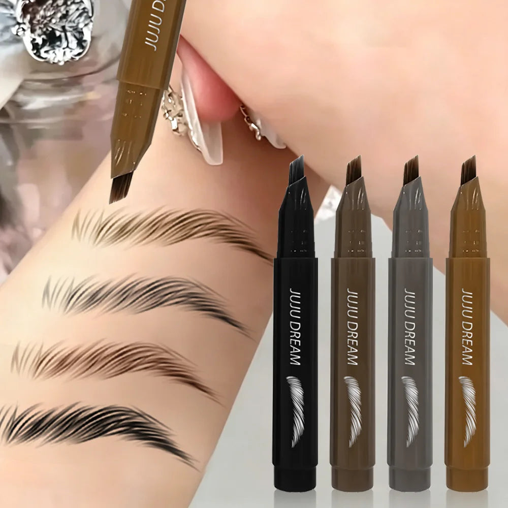 Waterproof Four-pronged Eyebrow Pencil Hair-like Smudge-proof Qme