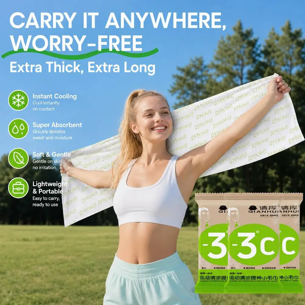 Cooling Towel Neck Face Yoga Golf Sport Running Sweat Wipes Qme