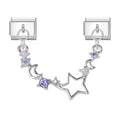 2026 New Sweet Heart Zircon Pendant Stars Tassel Chain DIY Making Bracelet Women Men Stainless Steel 9mm Italian Charm Links Fit Qme S 29