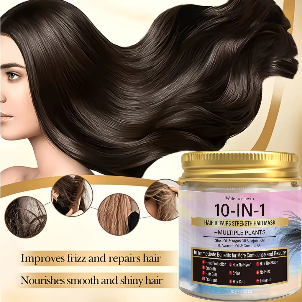 Multi-Oil Hair Mask with Keratin & Biotin, 10-in-1 Repair for Smooth, Shiny Hair Qme