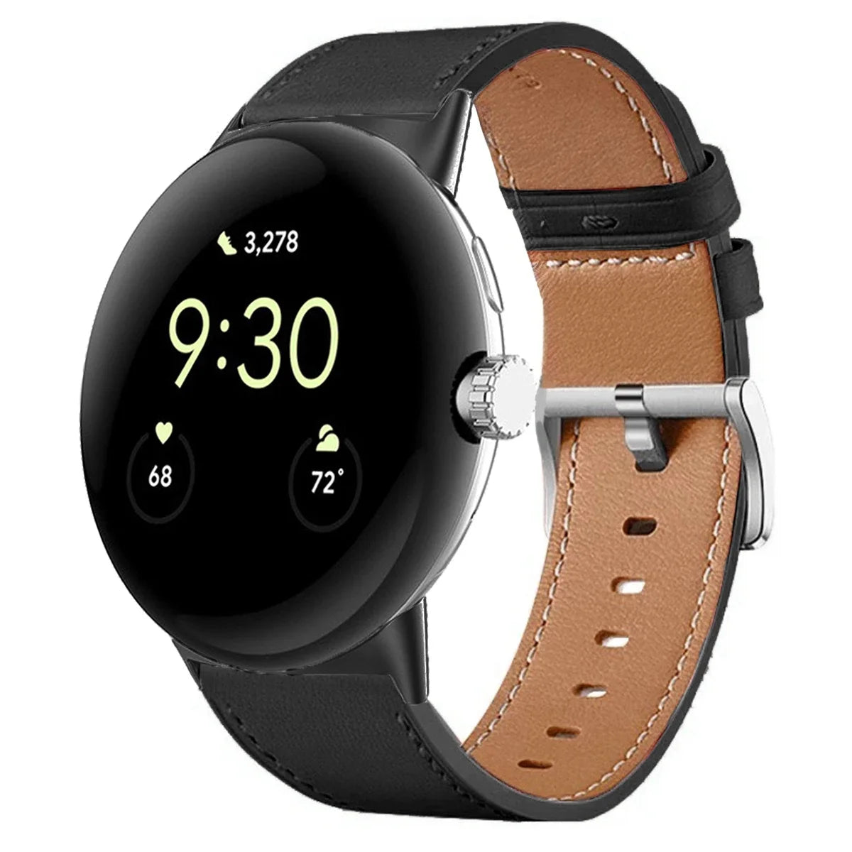 For Google Pixel Watch 3 41 45mm Strap Leather Replace Wristband Correa Bracelet For Google Pixel Watch 2 3 Band Belt Accessorie Qme Black-B Pixel Watch 3 45mm