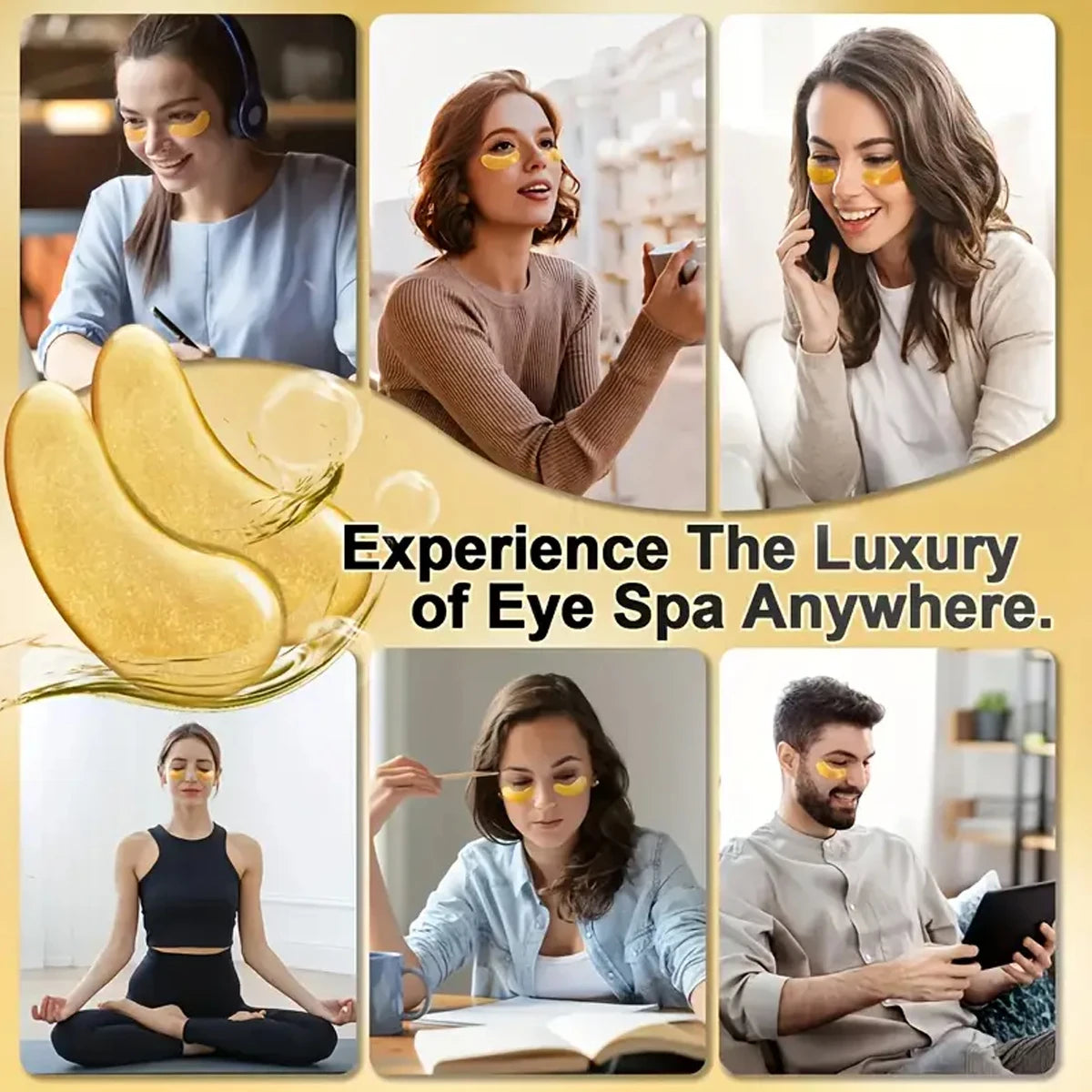 24K Gold Collagen Crystal Eye Mask Area Contains Retinol Arbutin Qme