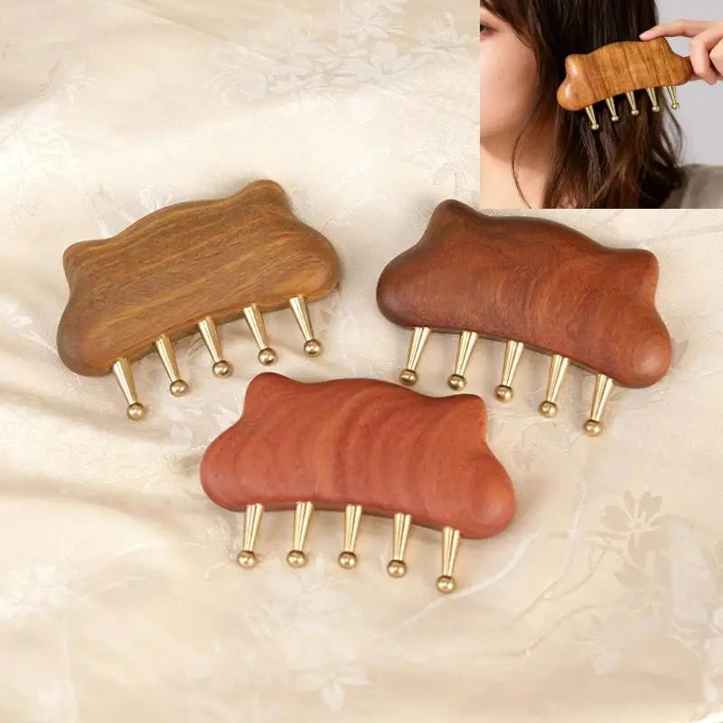 Portable Brass Gua Sha Tool Meridian Lymphatic Massage Muscle Relief Qme