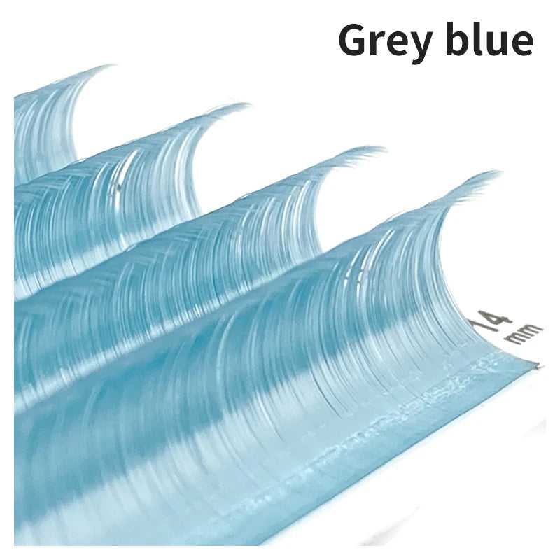 NATUHANA Cream Beige Individual Lash Clusters Mixed Lengths Soft Qme Grey Blue C 0.07mm|Mix